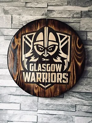 £30 • Buy New Glasgow Warriors Rugby Barrel Top Plaque Wooden Sign  Man Cave Shed Bar Pub
