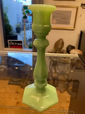 1 Mosser Jade Green Candle Stick Jadeite Candleholder 7.5” • $0.99