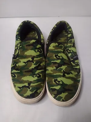 Osiris Jet Set Slip On Size 7 Green Camouflage BMX DC Skate Shoes Sneakers QQ • $10.38