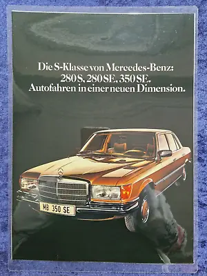 Mercedes Benz 280 S SE. 350 SE W 116 Original Advertisement 1972 Laminated • $8.63