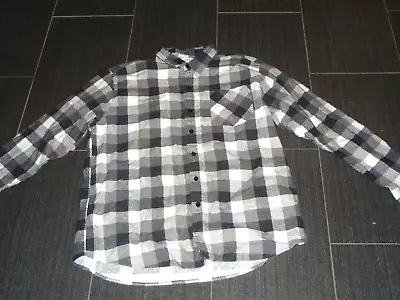 Haband Mens Flannel Button Up Shirt Long Sleeve Plaid Cotton Blend Shirt Sz XL • $7.45
