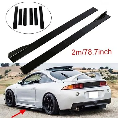 78.7'' Gloss Black Side Skirt Rocker Panel Lip For Mitsubishi Eclipse Lancer EVO • $46.99