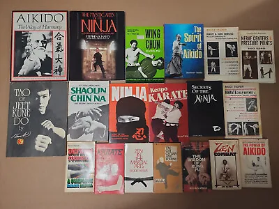 $99.99 • Buy Lot 19 Martial Arts Books Karate Aikido Ninja Jeet Kune Do Bruce Lee Kung Fu Etc