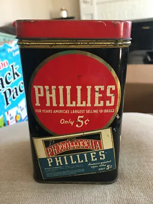 Antique RARE Tobacco Tin Philadelphia Phillies Cigar Tin Tax Stamp • $125