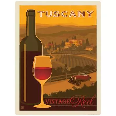 Tuscany Italy Vintage Red Wine Decal Peel And Stick Decor • $11.99