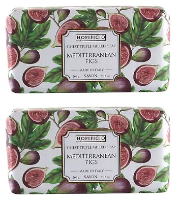 $15.99 • Buy (2) Italian Luxury Bar Soap Mediterranean Figs Scented Large 9.17 Oz Ea
