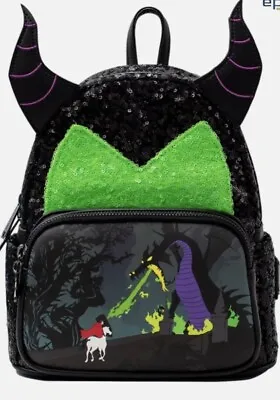Loungefly Disney Sleeping Beauty Maleficent Sequin Mini Backpack New • $49.99