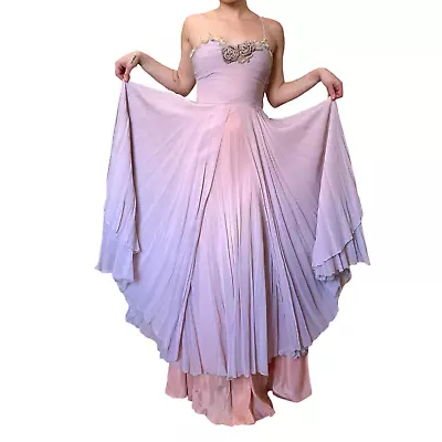 Vintage 1940s '50s Bonwit Teller Pastel Purple Ombre Evening Gown Prom XXS • $199.99