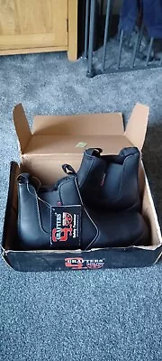 Mens Grafters Wide Fit Dealer Steel Toe Cap Chelsea Safety Boots Black Uk 12 • £8.99