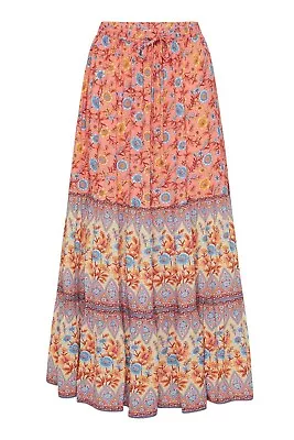 $76.50 • Buy Arnhem Bijoux Floral Paisley Boho Peasant Tiered Midi Skirt Size 12 RRP$179