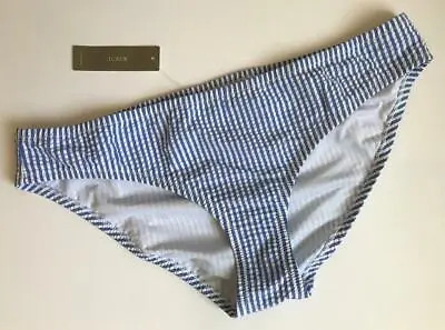 NEW JCrew $44 Seersucker Bikini Bottom Size XL Blue 23515 Swim Suit Beach Pool • $26