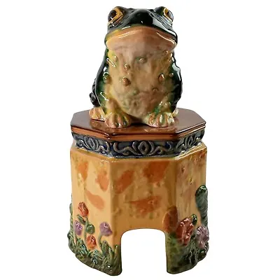 Vintage Toad Frog House Ceramic Majolica Style Garden Statue Yard Art • $259.99