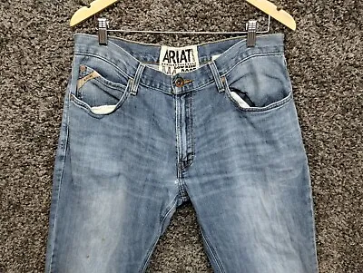 Ariat Jeans Men 34x34 Blue M4 Low Rise Freeman Boot Stretch Work Wear Pants • $35.97