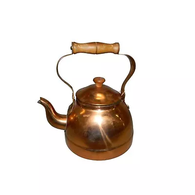 Butte Montana Copper Co Kettle Tea Vintage Pot Old Dutch Design Wood Handle • $34.99