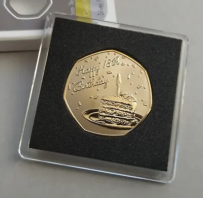 Happy 18th Birthday Gold Plated Commemorative Coin / Gift / Present • £8.99