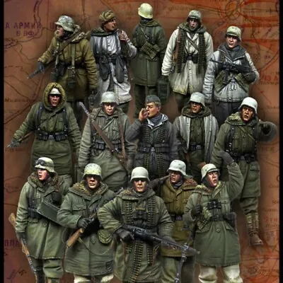 UK Shipping 1:35 Scale Unpainted Resin Figure German Soldiers Big Set Of 15 WW2 • £0.99