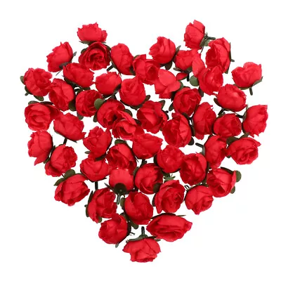 50PCS Face Roses Wedding Fake Rose Flower Crafts Artificial Roses Bulk • £8.99