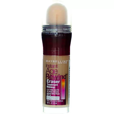 4 Pack Maybelline Instant Age Rewind Eraser Treatment Makeup Medium Beige 30... • $52.18