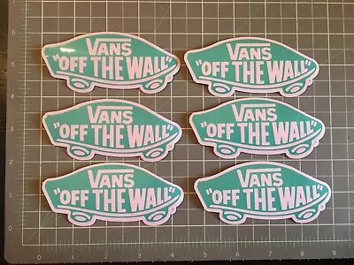 6 VANS OFF THE WALL Logo 4x2  Decal Sticker Skateboard Light Pink Teal Lot • $14.99