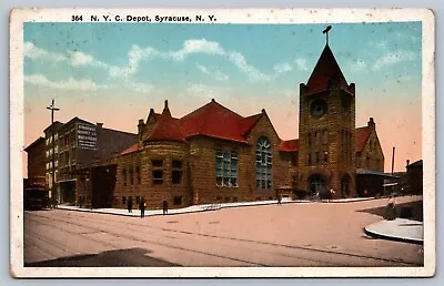 Postcard Syracuse NY N.Y.C. Railroad Depot 1919 • $5.95