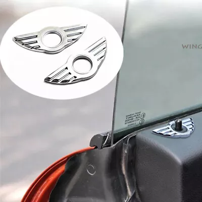 2pcs Car Accessories Door Pin Lock Wing Emblem Badge Stickers For Mini Cooper  • $7.72