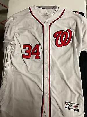 $30 • Buy Authentic Washington Nationals Bryce Harper 34 White Jersey Mens Size 48