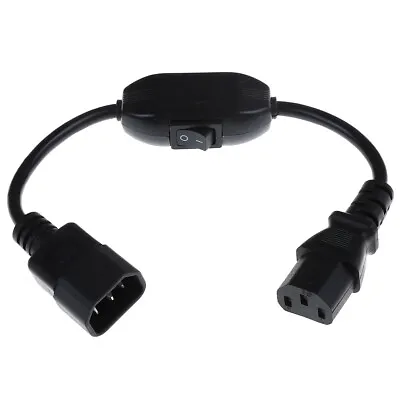 1Pc PDU UPS Power Cord Cable IEC 320 C14 To C13 With On/Off Switch 30cm RDR:da • £5.35