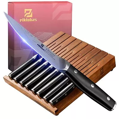 Piklohas Steak Knives Set Of 8 With Drawer Organizer 4.5 Inch Non Serrated D... • $102.55