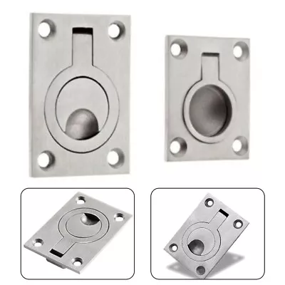 Stainless Steel Finger Flush Ring Pull Handle Cupboard Cabinet Trap Door • $13.29