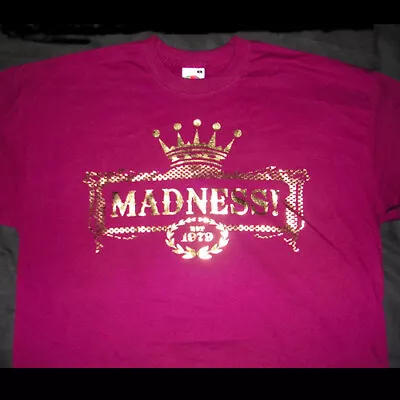 Madness - Size Xxl - Maroon Gold Printed  1979  T Shirt - Mint - Suggs Ska Kix79 • £24.99