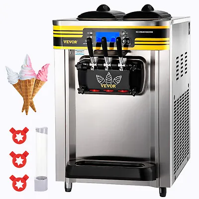 VEVOR Commercial Ice Cream Maker 22-30L/H 2350W Countertop Soft Serve Machine • $1379.99