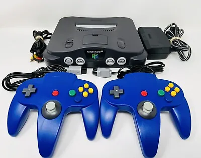 Nintendo 64 N64 System Game Console Bundle Lot 2 NEW Controllers Cleaned Tested • $139.95