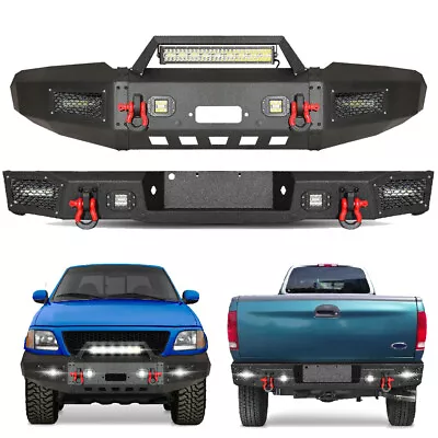 Front Rear Bumper Steel For 1997-2003 2004 Ford F150 W/Winch Plate & LED Lights • $549.09