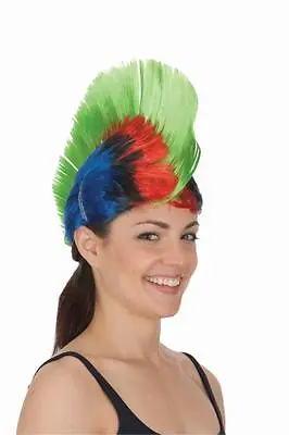 $15.99 • Buy Adult Rainbow Mohawk Wig Gay Pride Multi-Color Tall Rave Punk Hair Womens Mens