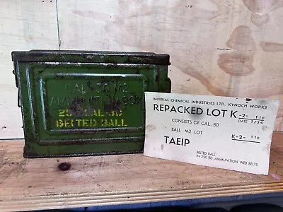 Original US WW2 30 Cal Ammo Tin. • £35