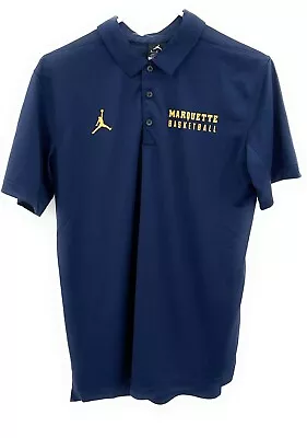 Nike Marquette Polo Shirt Mens S Blue Jordan NCAA Basketball • $22.32