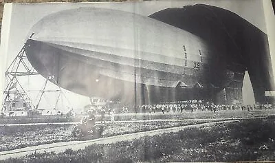 USS Akron Blimp Picture  And Blueprints RARE • $165.99