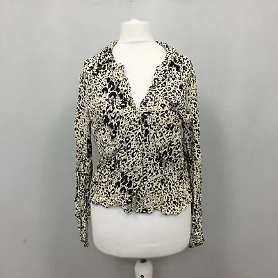 Zara TRF Top Blouse Womens Uk Small Shirt Leopard Print (S) • £9.99