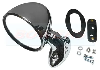 Classic Mini Right Hand GP Bullet Domed Style Chrome Stainless Steel Door Mirror • $36.37