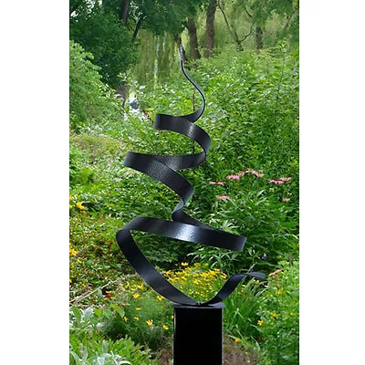 Black Abstract Metal Sculpture Garden Yard Art Indoor/Outdoor Decor By Jon Allen • $360