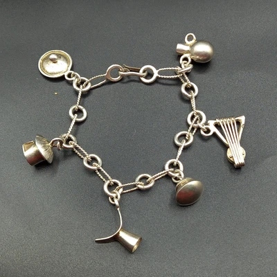 £4.99 • Buy Vintage Silver? Charm Bracelet 22.4g