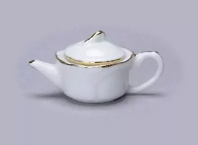 Dollhouse Miniature Tea Pot With Gold Trim • $7.49