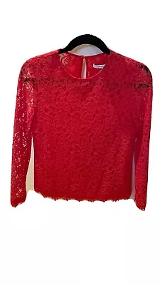 Diane Von Furstenberg Red Lace Top • $50