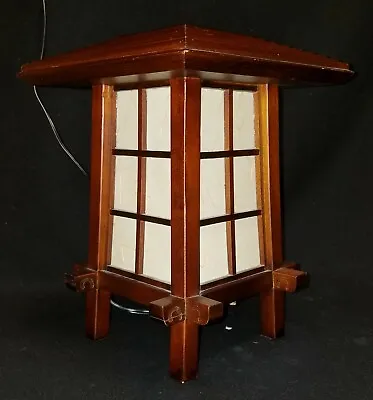 $90 • Buy Asian Wood PAGODA LAMP Nightlight Ambient Light Chinese Screen Wooden