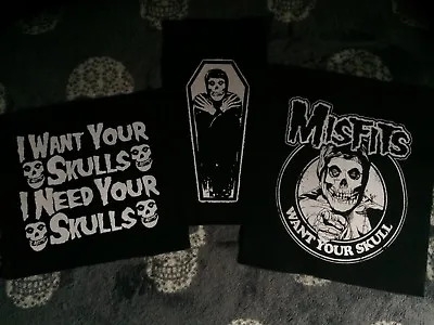 Misfits Fiend Medium Canvas Patch I Want Your Skulls Crimson Ghost Coffin Horror • £4.75