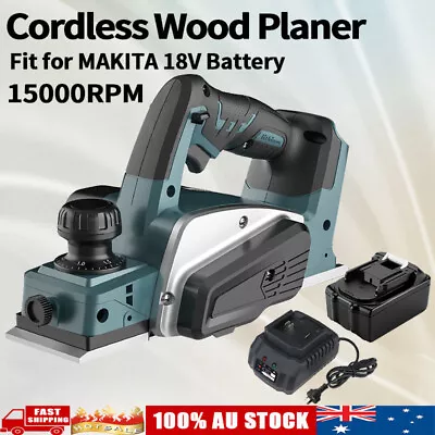 15000RPM Cordless Electric 82MM Woodworking Hand Plane Wood Planer Battery 18V • $109.99