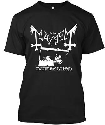 Limited NEW Mayhem Deathcrush Norway Black Music Retro Art Graphic T-Shirt S-4XL • $17.99