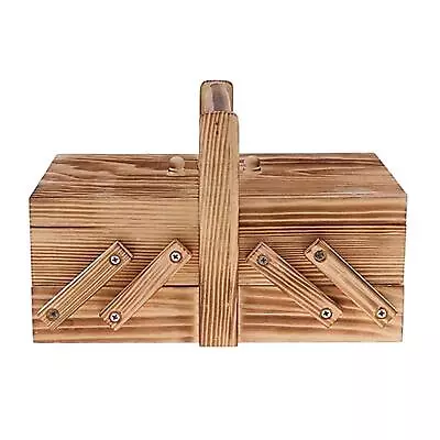 Wooden Sewing Box Thread Home Sew Basket Large Household For Beginners • $56.23
