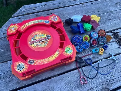 Beyblade Metal Fusion Battle Arena Travel Case Beyblades & Launchers Lot • $47.36
