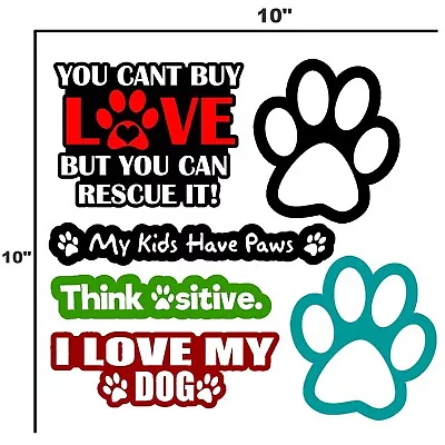 Dog Pet Car Window Bumper Sticker Decal Pack Of 6 Vinyl Decal Stickers • $9.49